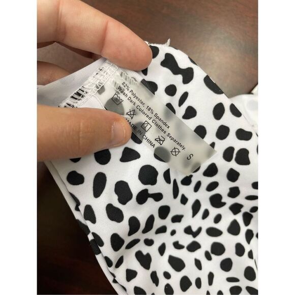 Shein Dalmatian Print Tie Strap Bikini Size Small - Picture 6 of 7